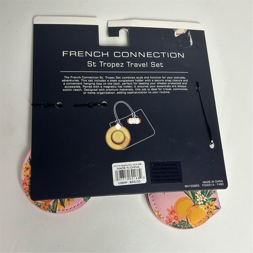 French Connection‎ St. Tropez Pink Sunglasses & Hat Holder Set - Picture 6 of 15